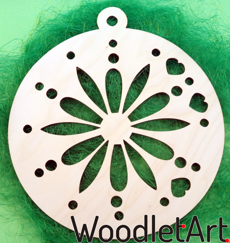 Duża drewniana bombka dekoracja na ścianę